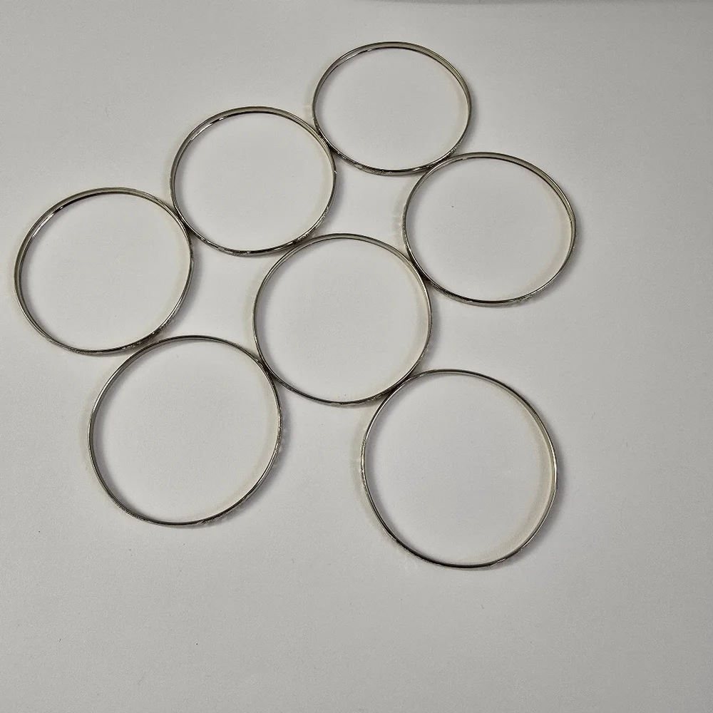 7 Day Bangle Gold/Silver Textured Bangles - Picture 2 of 6